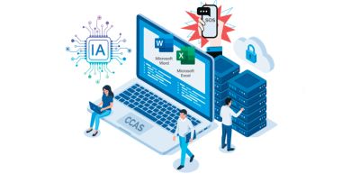 Illustration ordinateur portable et data center