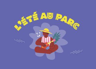 Un joueur de banjo illustration de L'été au parc