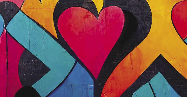 un graff représentant un coeur
