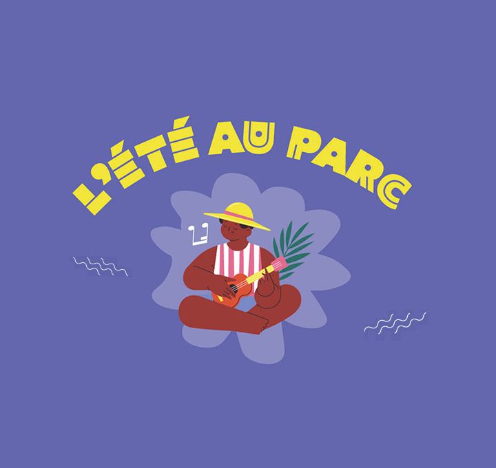 Un joueur de banjo illustration de L'été au parc