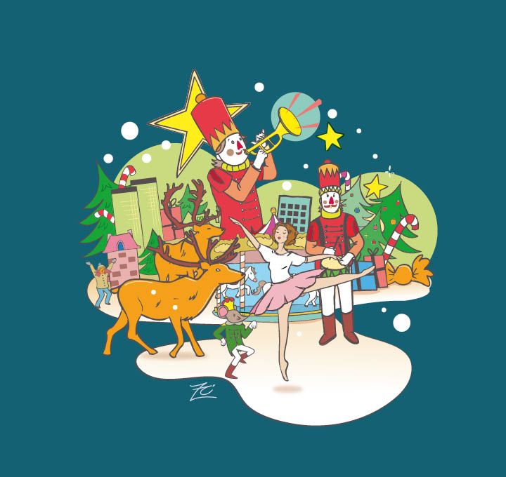 Illustration de Noël sur le thème Casse-Noisette