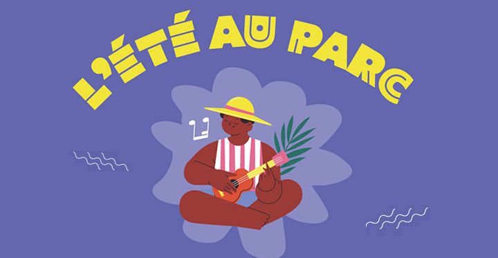 Un joueur de banjo illustration de L'été au parc