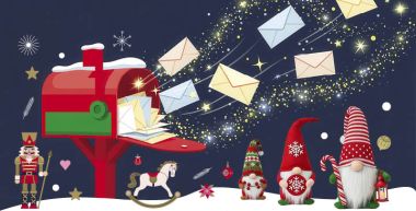 Illustration le courrier de la boîte aux lettres du Père Noël s'envole