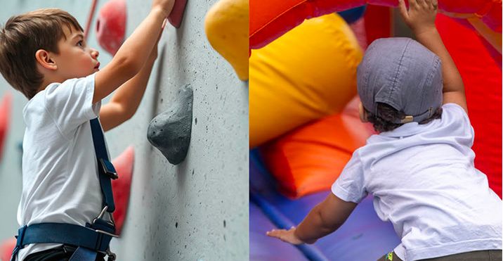 Des enfants s'initient à l'escalade