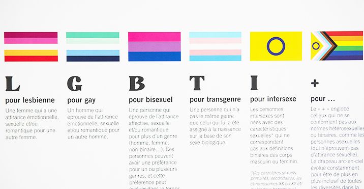 Extrait de l'exposition expliquant le signe LGBTI+