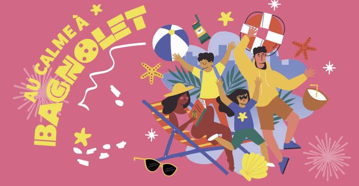 Illustration festive de jeunes en vacances