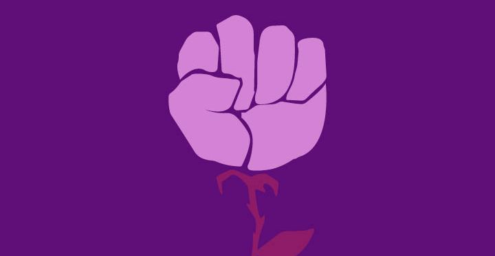 Sur un fond violet, un point en forme de rose