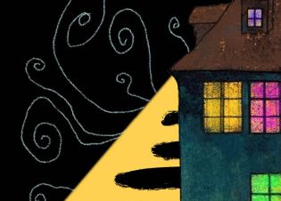 une maison dessinée par un enfant