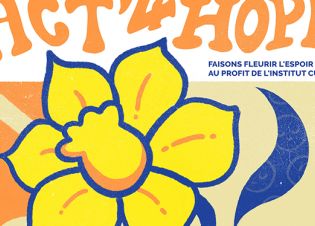 Un dessin de jonquille style BD pour une action caritative au profit de l'institut Curie
