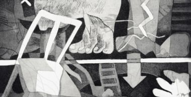 Peinture en noir et blanc esprit Guernica